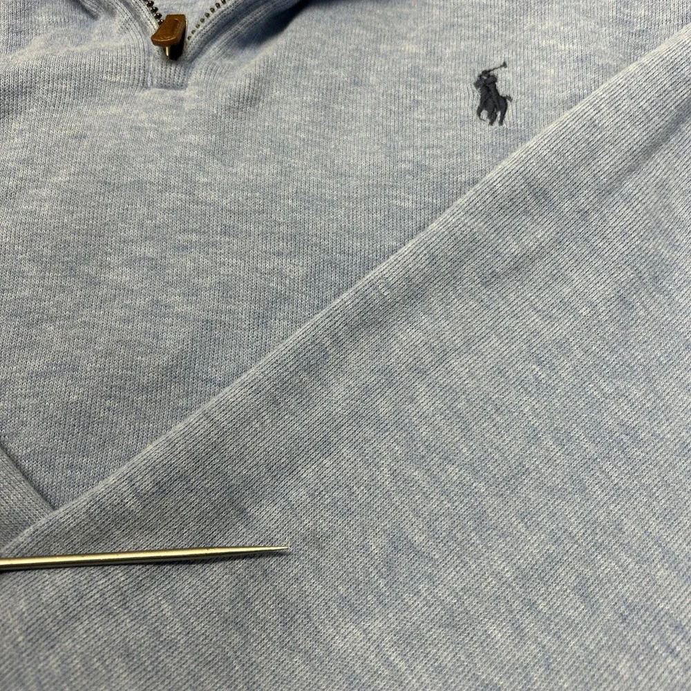 Polo Ralph Lauren Estate Rib 1/4‎ Zip Pullover Sweater Blue Men's Size XL